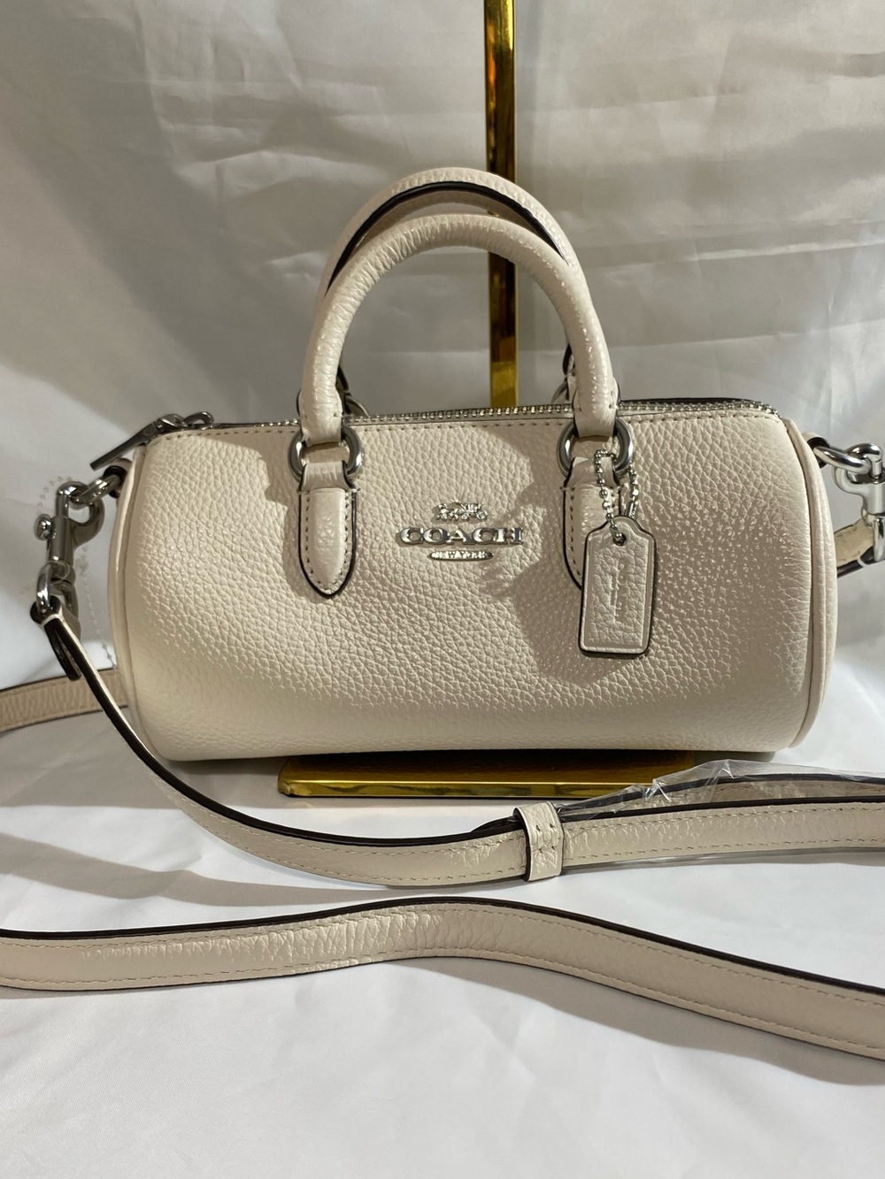 NWT Coach Lacey Crossbody Pebbled Leather Mini Barrel Bag